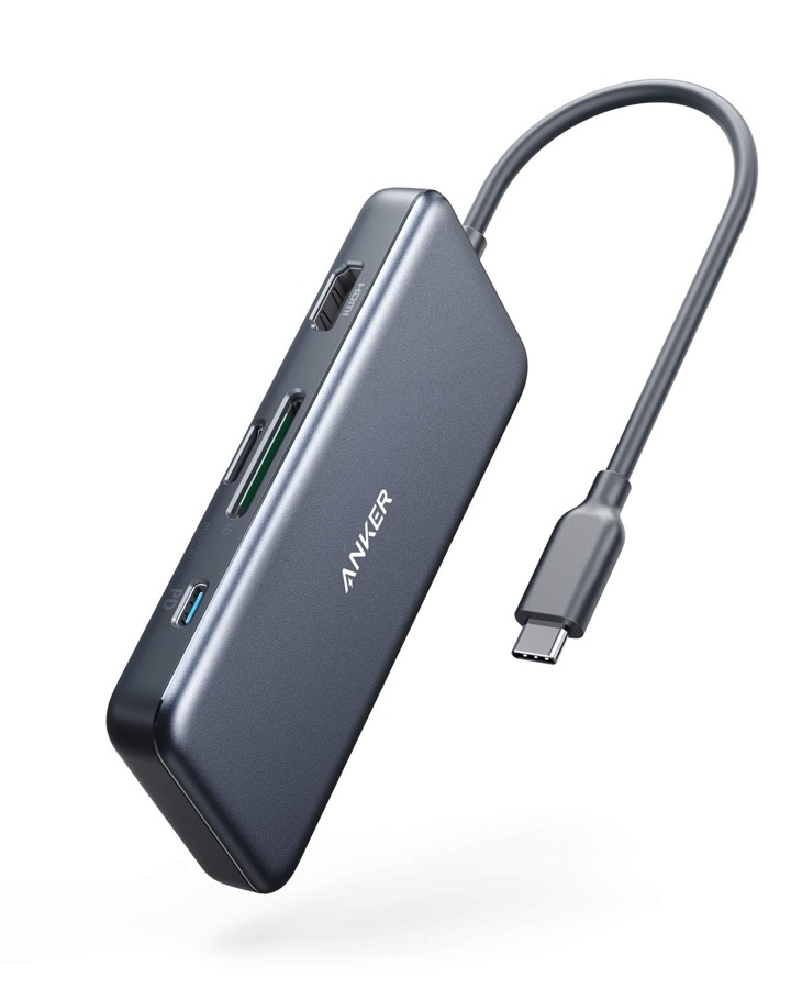 Anker USB C Hub Adapter, 7-in-1 USB C Adapter, with 4K HDMI, 100W Power Delivery, USB C Data Port, Micro SD and SD Card Reader, 2 USB 3.0 Ports, for MacBook Pro, iPad Pro 2019/2018, Pixelbook, XPS