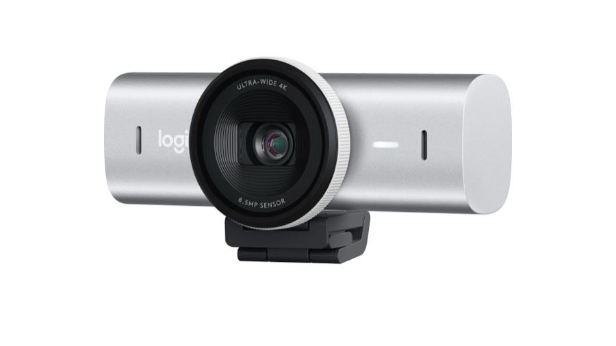 Logitech MX Brio Ultra HD 4K Collaboration and Streaming Webcam, 1080p at 60 FPS, Dual Noise Reducing Mics,Show Mode, USB-C, Webcam Cover, Works with Microsoft Teams, Zoom, Google Meet - Pale Grey
